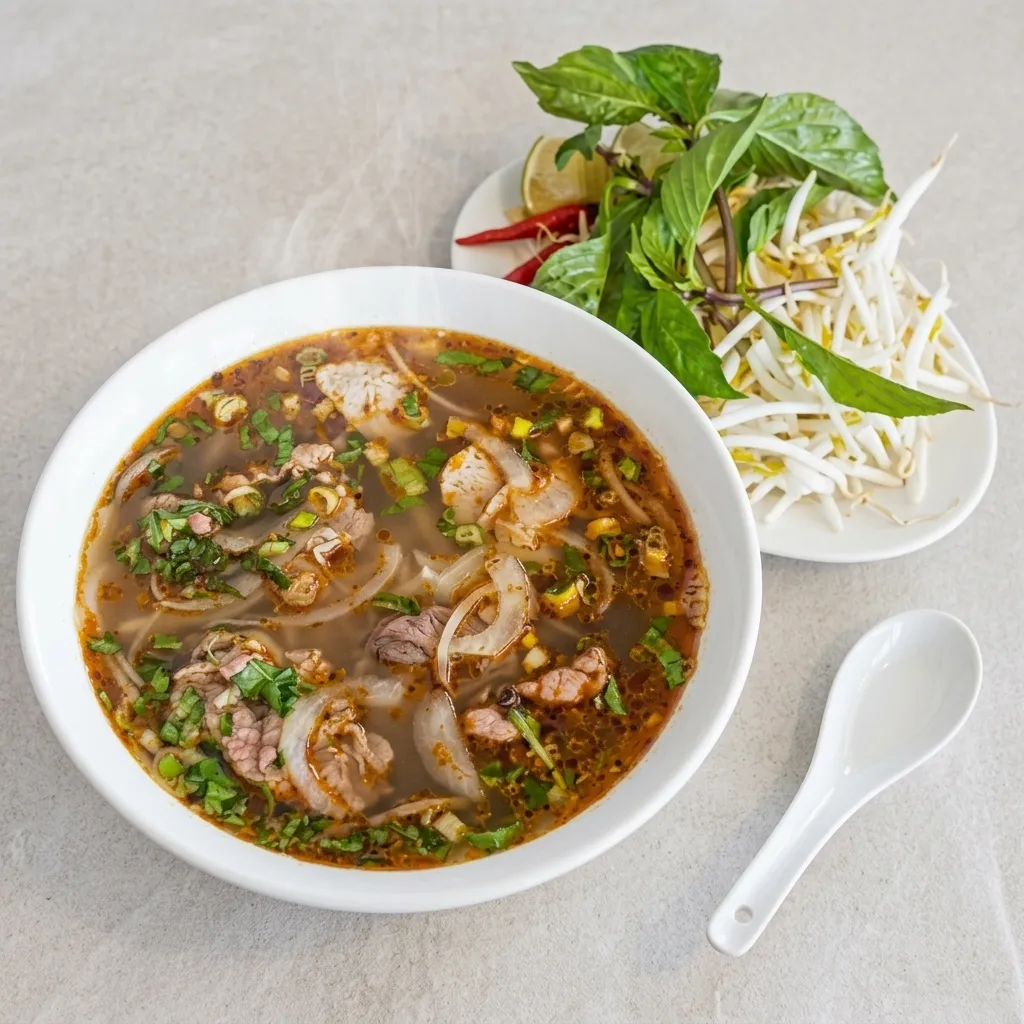 Beef Pho (Phở Bò) noodle soup at Saigon Pearl Vietnamese Restaurant in Harvest Hills, Calgary NE